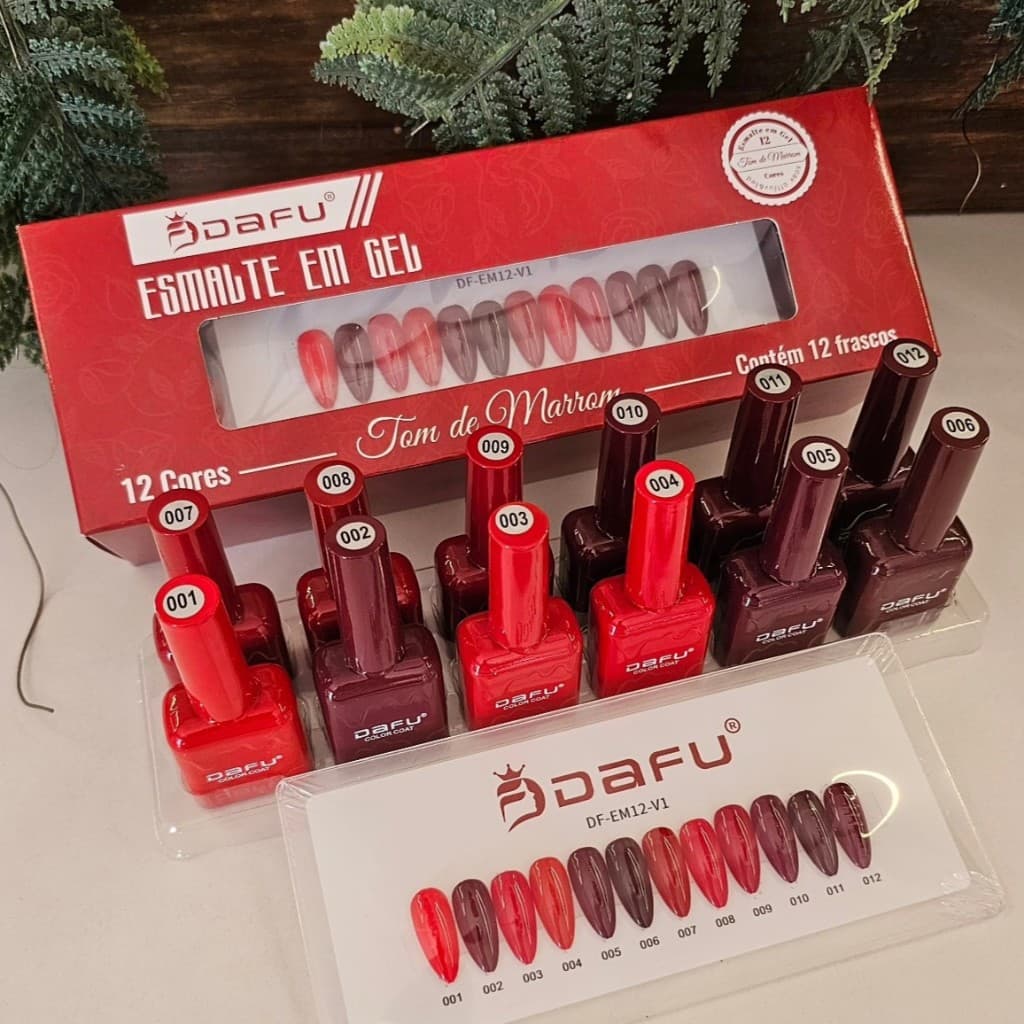 Esmalte Gel Dafu Cor Cereja Alta Pigmentação Brilho Profissional UV LED-DF-EM12-V1