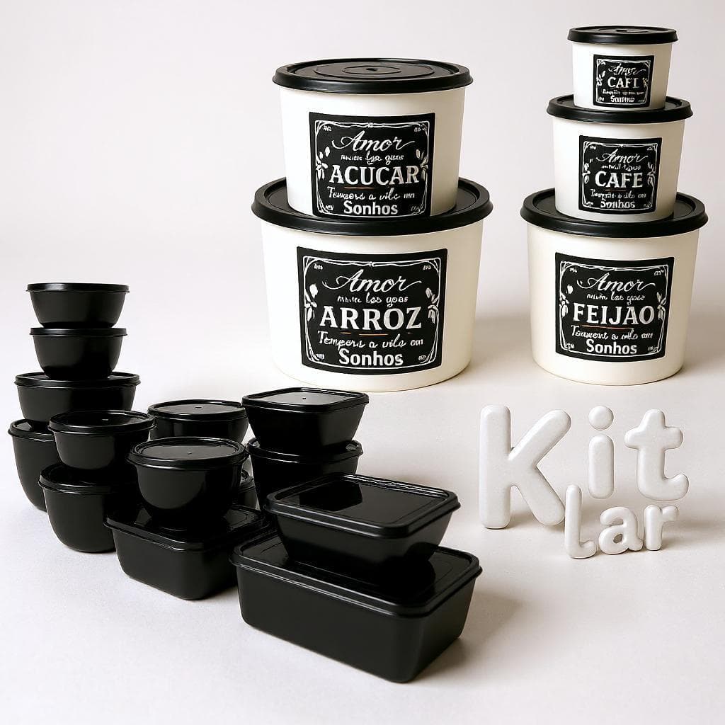 CONJUNTO 15 POTES + MANTIMENTOS 5 PEÇAS