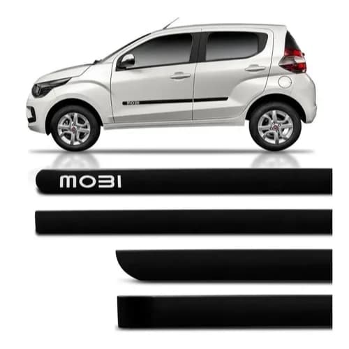 Jogo De Friso Lateral Tipo Borrachão Para o Novo Fiat Mobi 4 Portas 2024 2025