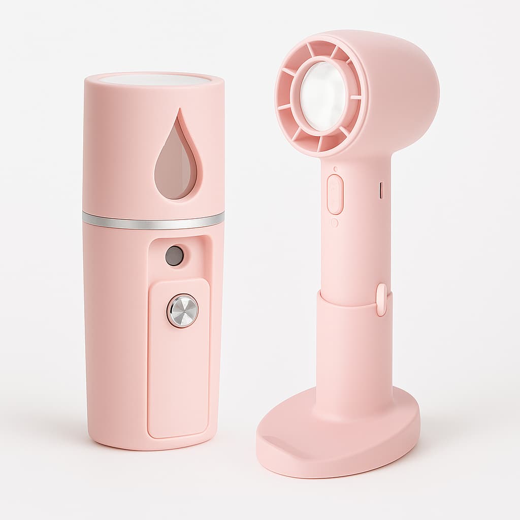 Kit Nano Mister e Mini Ventilador USB para Extensão de Cílios Profissional