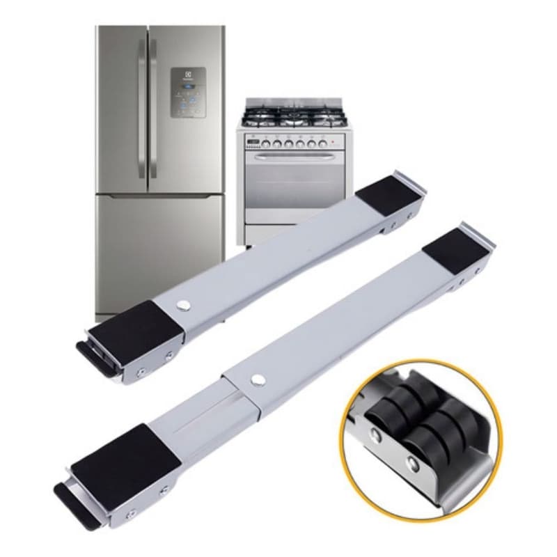 SUPORTE COM RODINHAS AJUSTÁVEL P/GELADEIRA FOGÃO MÁQUINA DE LAVAR