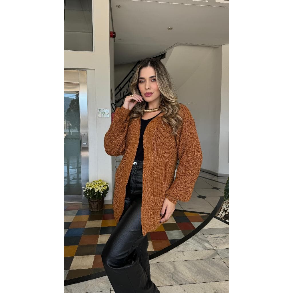 Casaco de Tricô Feminino Casaco Plus Size Feminino Cardigan Plus Size Feminino Cardigan Feminino