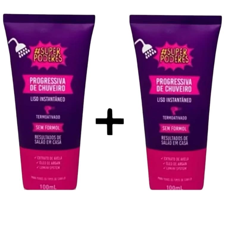 Kit com 2 Progressiva de Chuveiro Liso Instantaneo Sem Formol,Super poderes 100ml