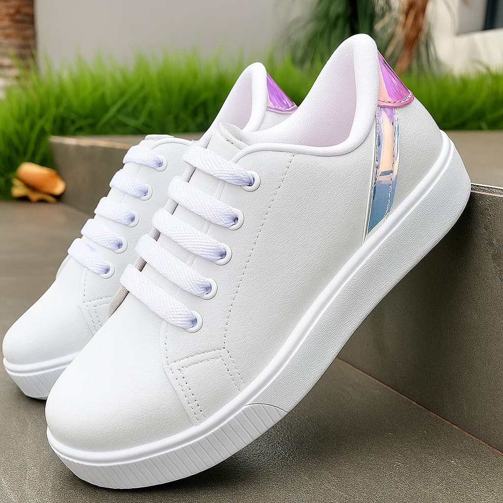 Tênis Infantil Menina Branco Feminino Escolar Casual Festa Passeio 28 ao 36