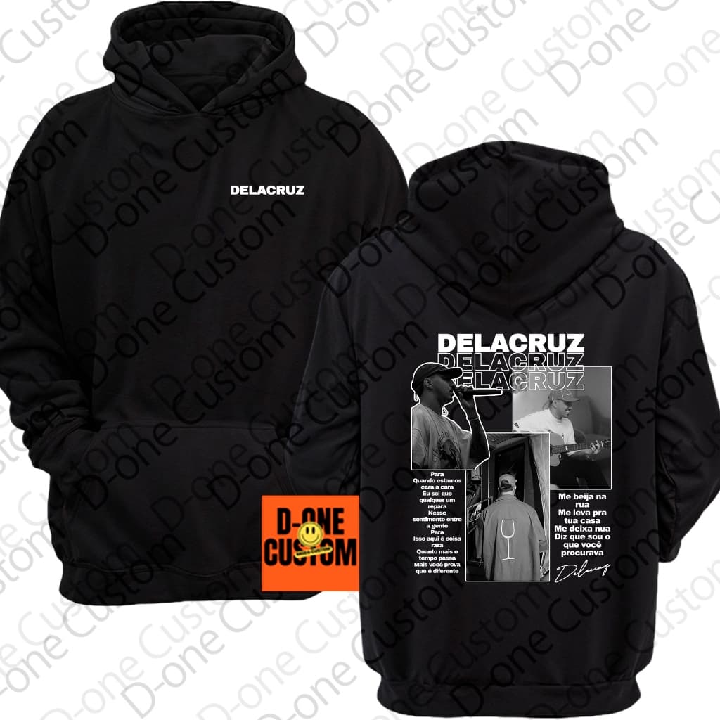 Blusa de Frio Moletom Delacruz Rapper Rap HipHop Show Homenagem Carioca Poesia Acustica Me Beija