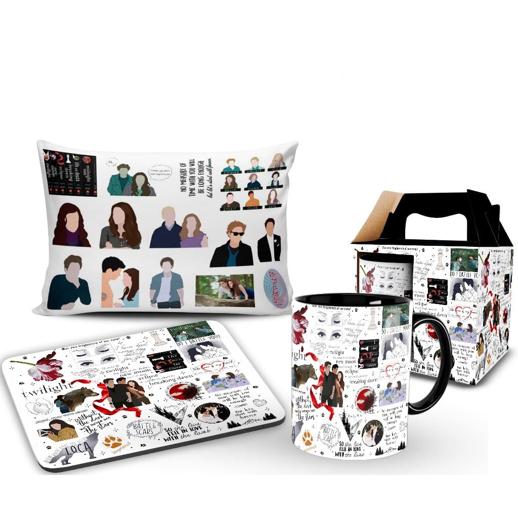 Caneca Filme Crepusculo  + Kit Twilight com Nome Personalizado