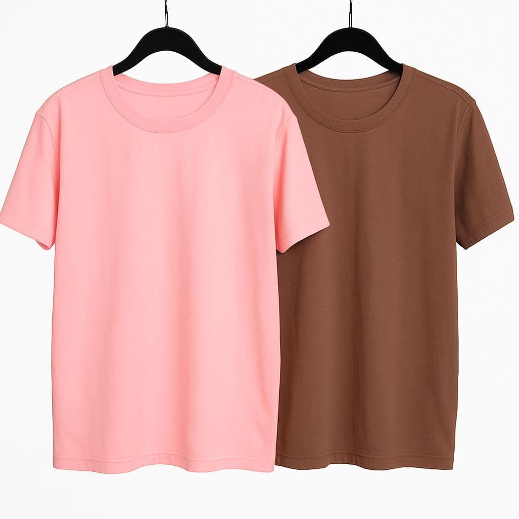 Kit 2 Camisetas Femininas 100% Algodão Lisa Oversized | Gola Redonda – Básica em Promoção com Frete Grátis