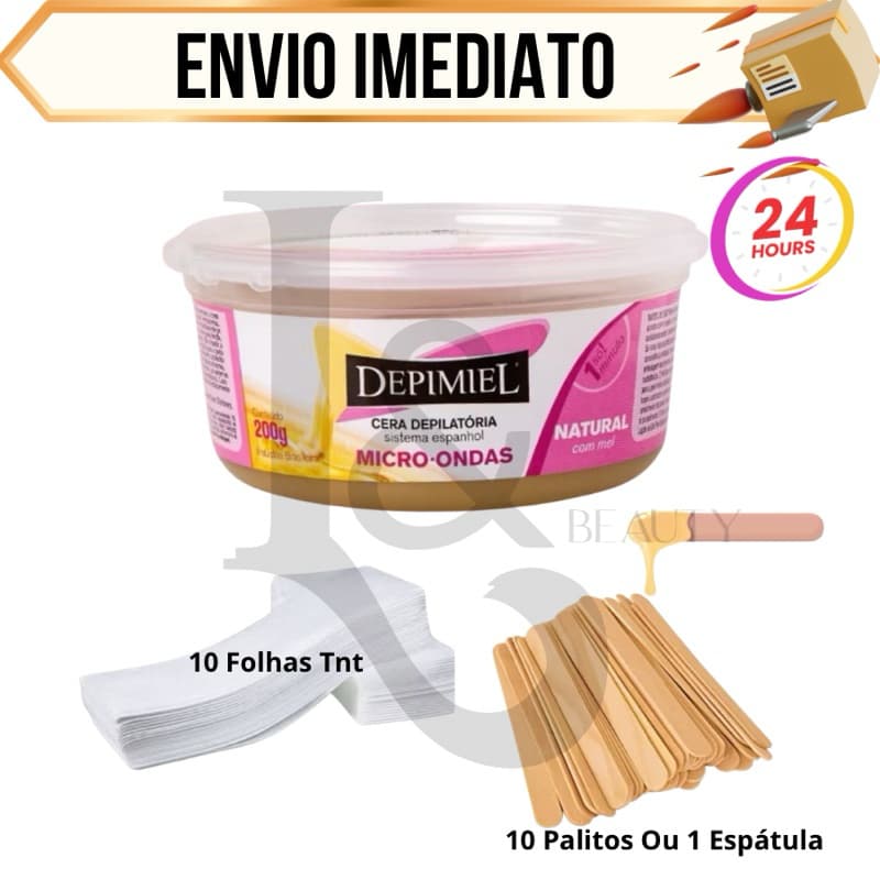 KIT Depilação Cera Quente MICROONDAS Depilação + Papel Removedor + Aplicador Nº 4