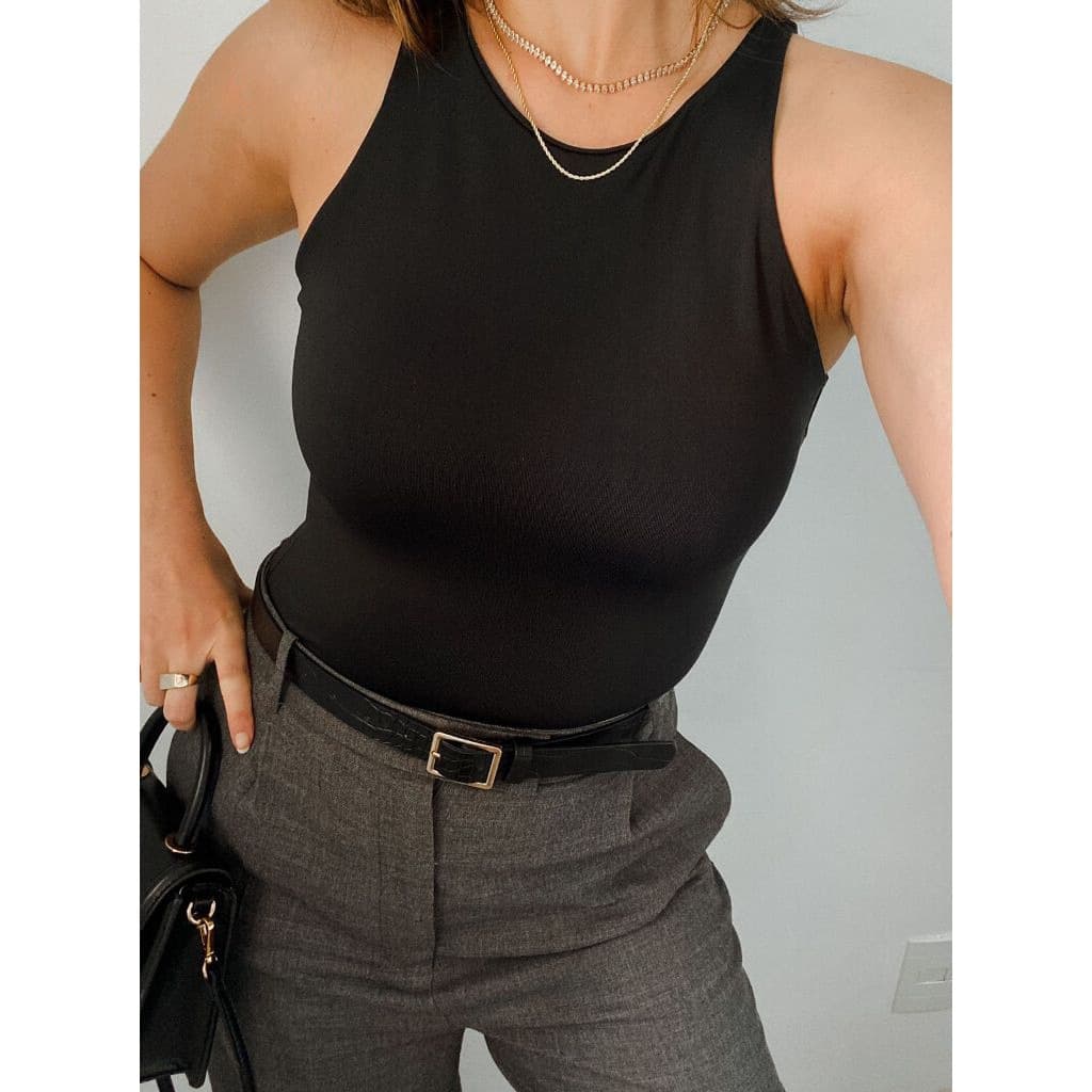 Blusa Regata Feminina Suplex Duplo Básica Lisa Blogueira Tendencia