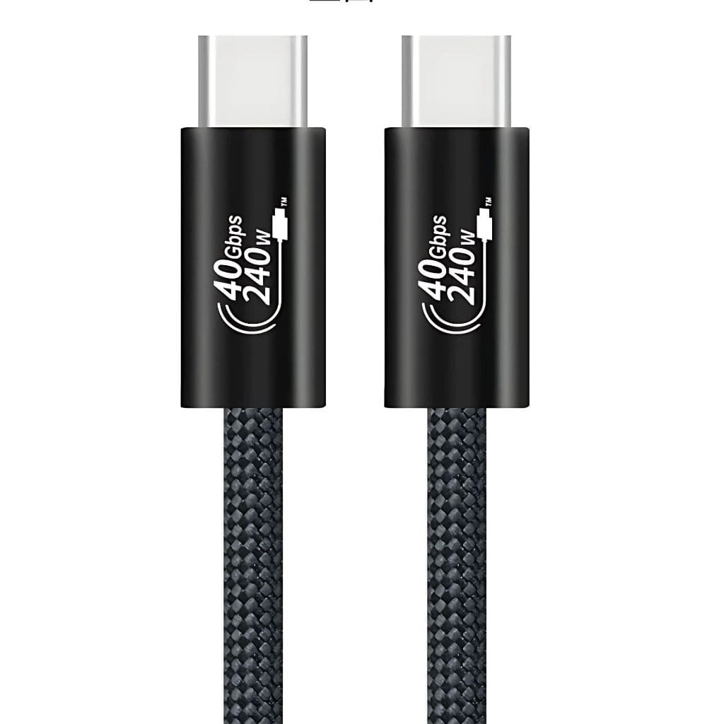 Cabo Tipo C Para Tipo C Thuderbolt 4 Grande Pequeno 40gbs 240w 8k60 1M e 1,8M