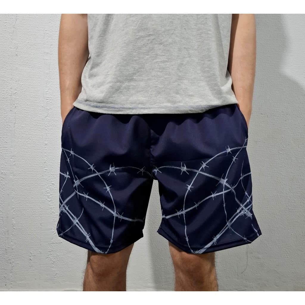 Shorts Masculino Tactel Estampado Arame Bermuda Elastano Streetwear Masculina Treino