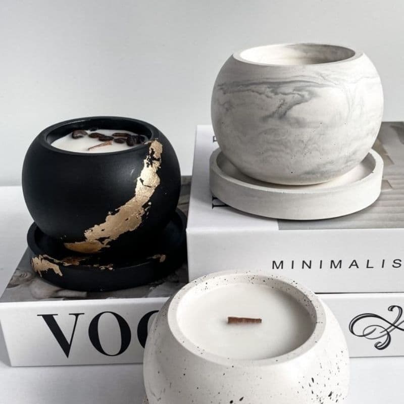 Vela Júpiter Aromática Concreto Artesanal