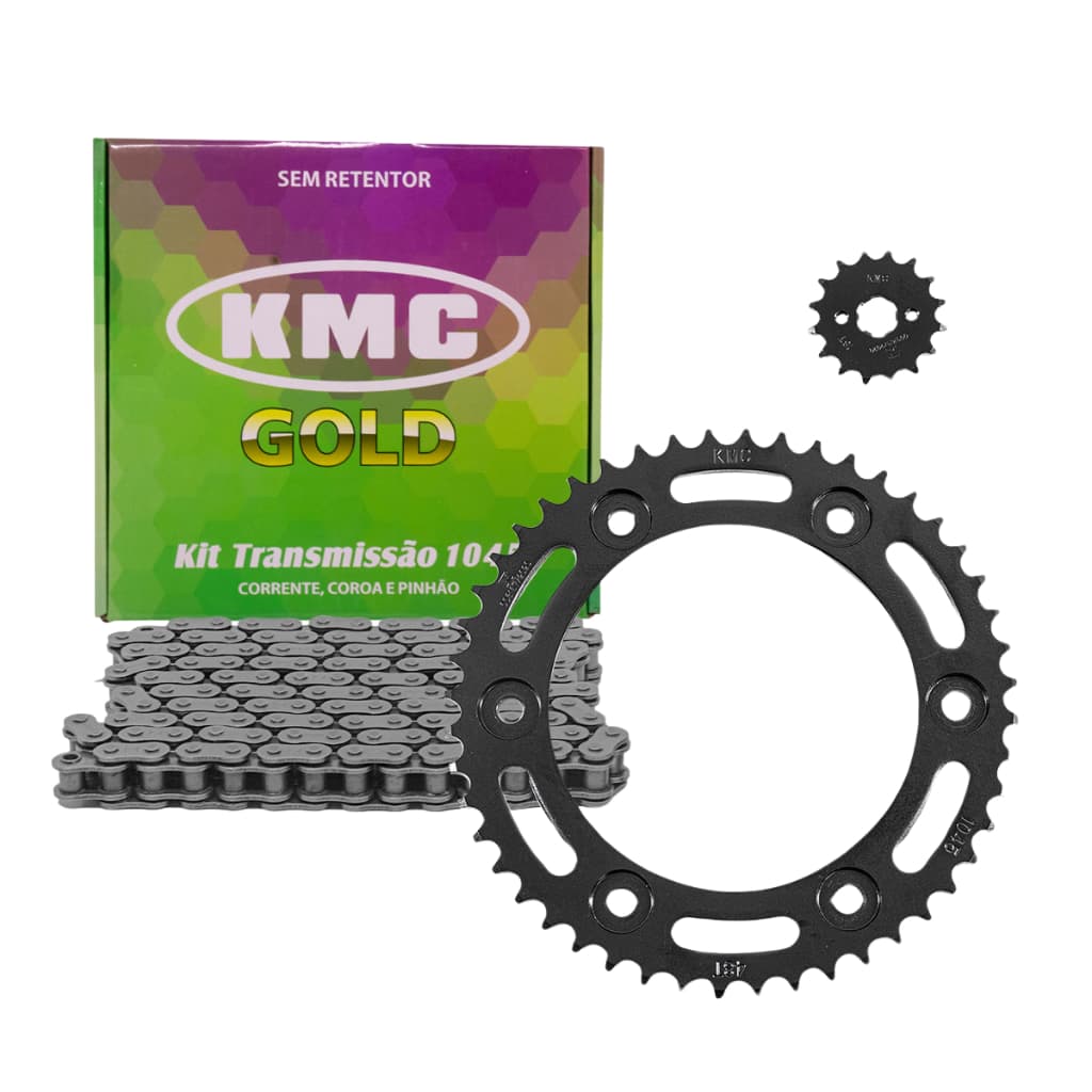 Kit Transmissão completa Bros 160 Xre 190 Todas 2015 2016 2018 2019 2021 2022 2023 2025 Kmc Gold