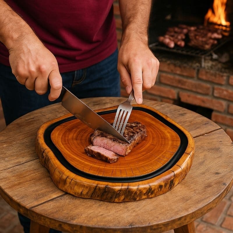 Tabua Artesanal de Corte Resinada Não Racha Super Resistente Churrasco Carnes Legumes