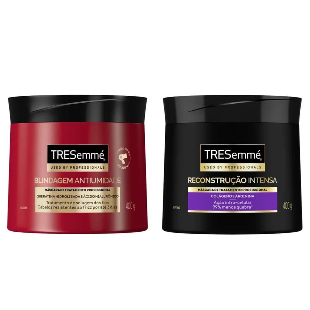 Kit Máscara Blindagem Antiumidade  + Máscara De Tratamento Reconstrução Intensiva 400g Tresemmé