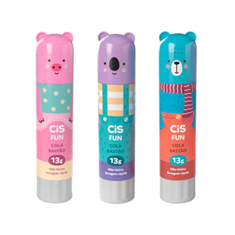 Cola Bastão Divertida Cis Fun Coala * Urso* Porco 13g Unidade