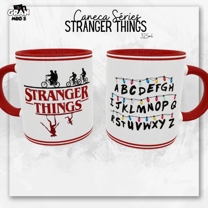 Caneca  Stranger Things - Canecas Personalizada Porcelana - Netflix Séries Hellfire Club