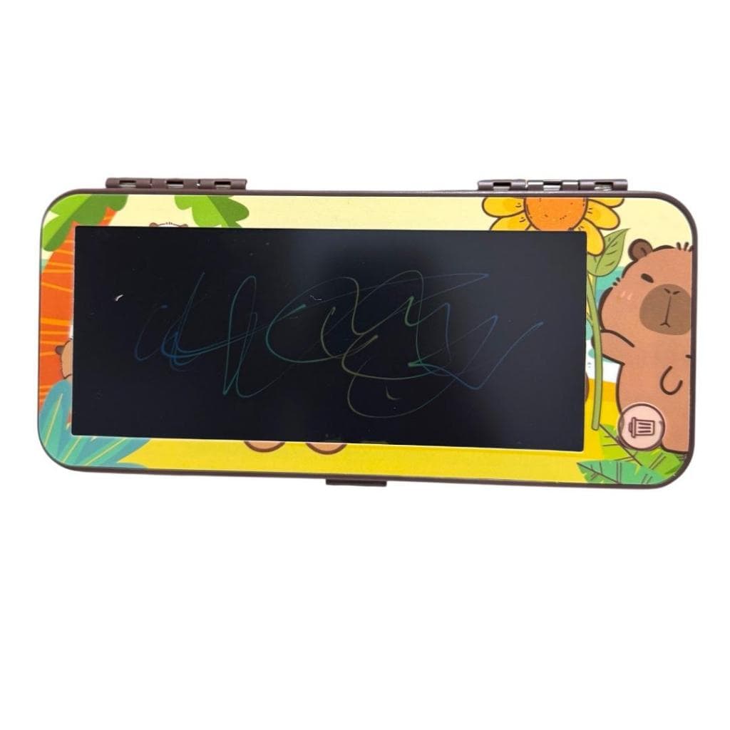 Lousa Mágica Estojo Escolar Tablet Colors Lcd Infantil 2Em1 P/ Escrever e Desenhar