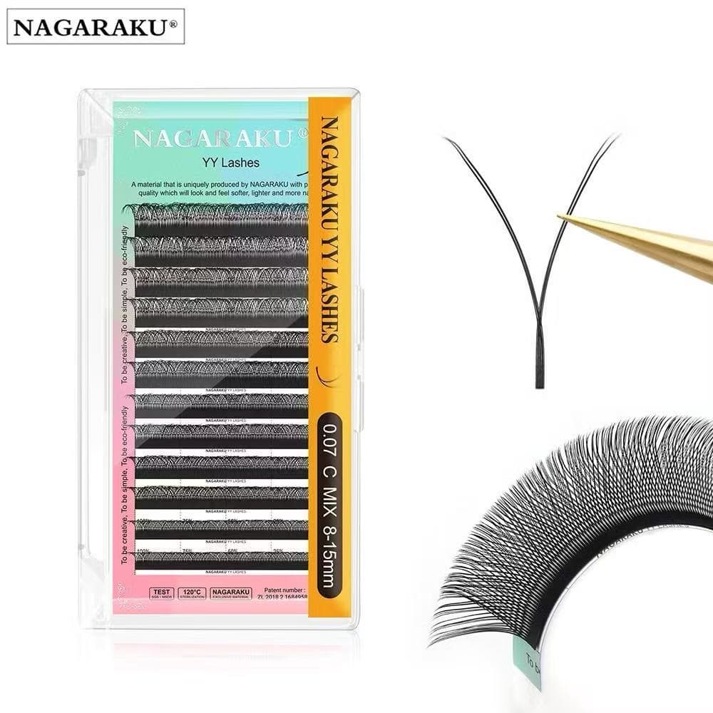 Cílios Nagaraku YY Volume Brasileiro Mix e Individual C D Alongamento Extensão Cílios Beleza
