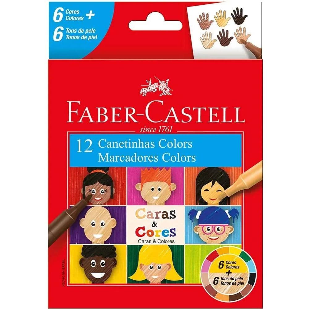 Canetinhas Colors Caras e Cores Faber Castell 12 Cores