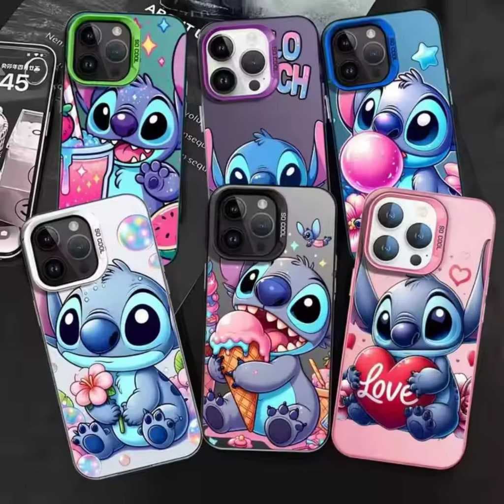 Capinha iPhone 16 Pro Capa Case Flexível Silicone Disney Lilo Stitch Anti-Queda e Proteção