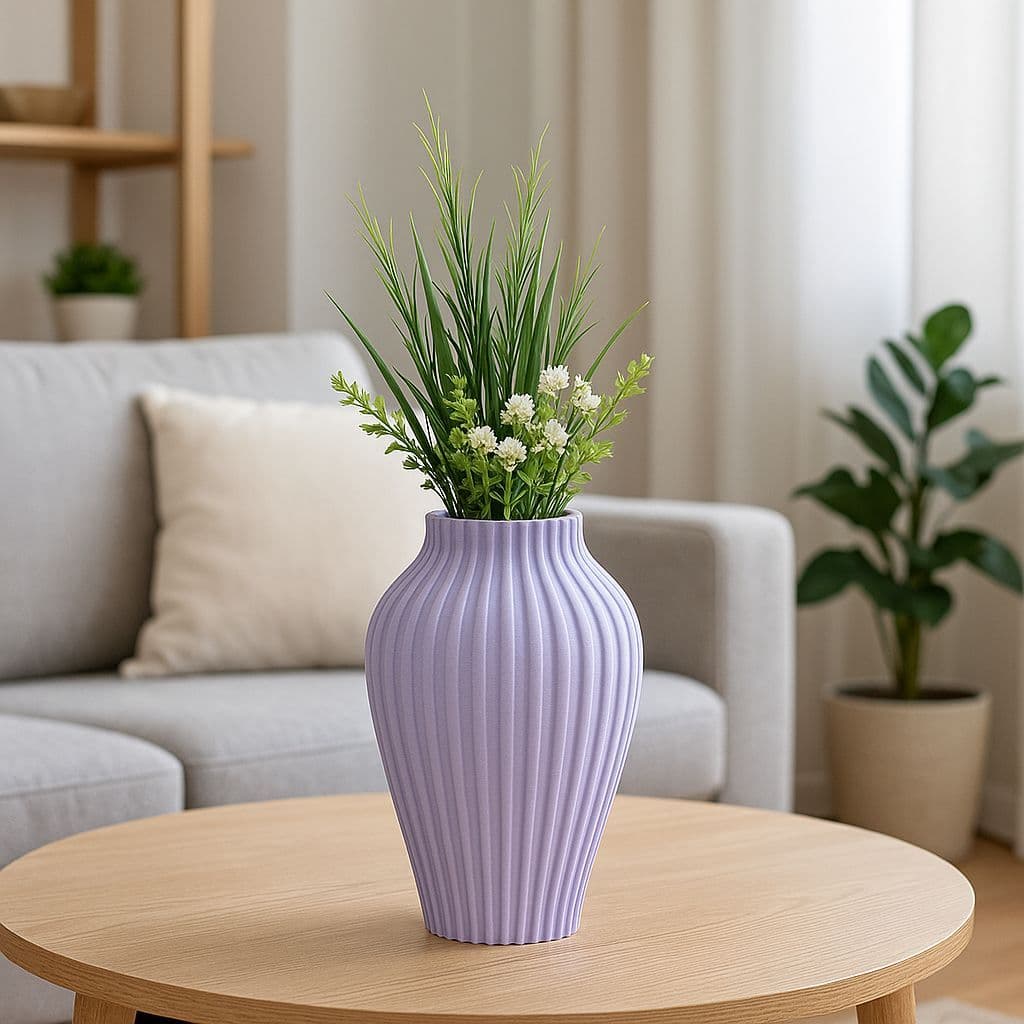 Vaso Decorativo 20cm Estilo Moderno em PLA | Impressão 3D Sustentável para Sala e Escritório