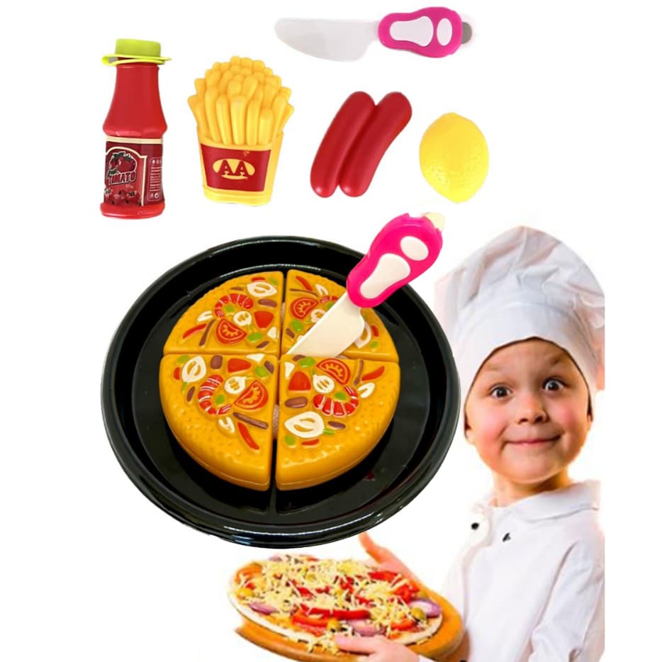 15 PEÇAS Brinquedo Kit Pizza infantil faz de conta corta e faz barulho