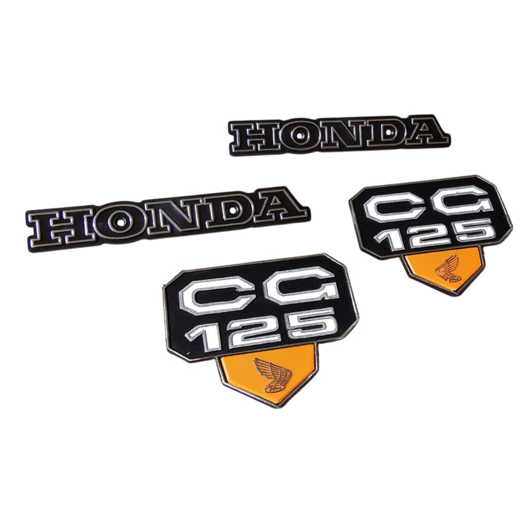 Emblema Tanque Tampa Lateral Cg 125 77 A 82 Bolinha Laranja / Preto