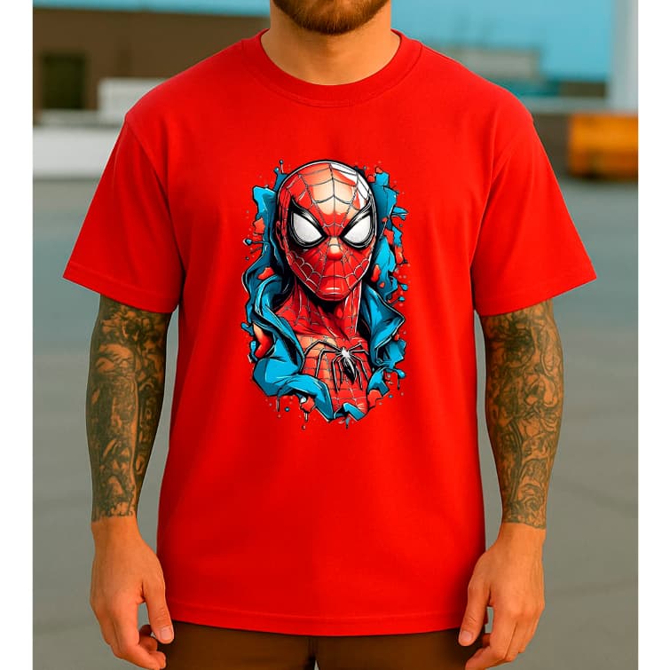 Camiseta Camisa Masculina Algodão Blusa Homem Aranha Tshirt Moda