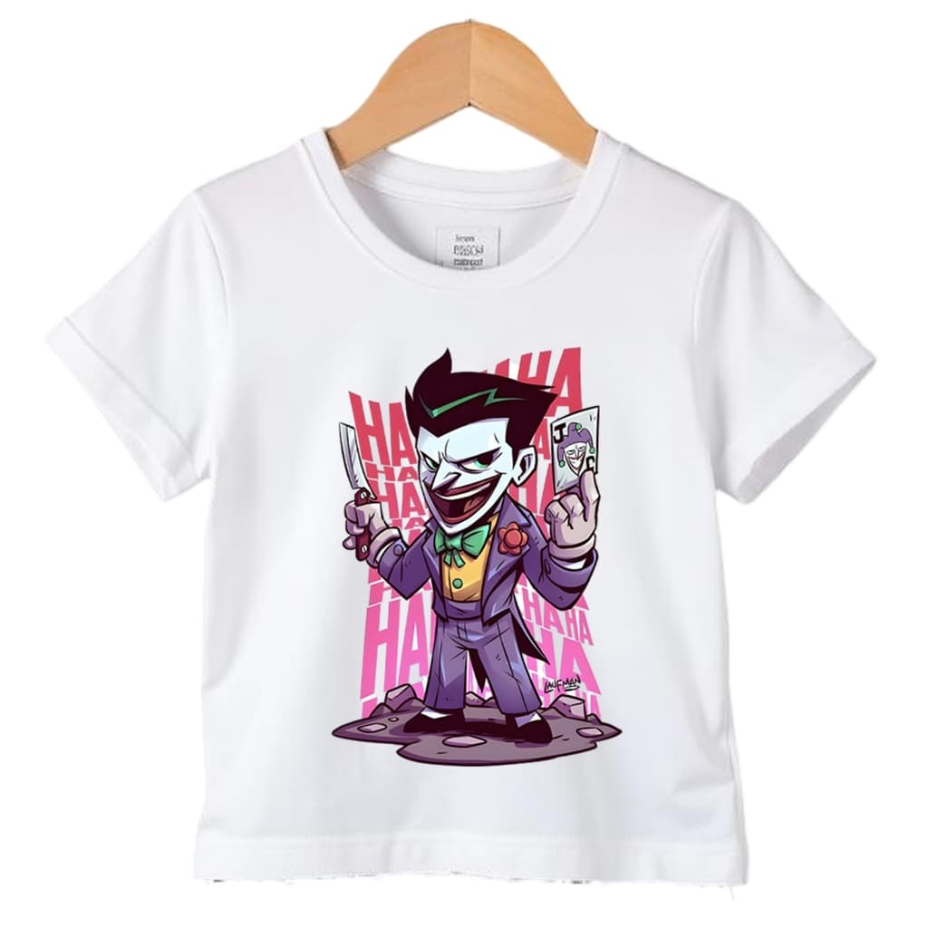 Camiseta Infantil Coringa Manga Curta Pronta Entrega do 2 ao GG