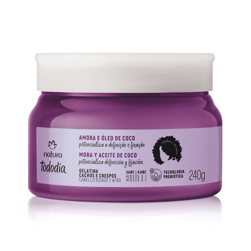 Gelatina Cachos e Crespos Natura Tododia Amora e Óleo de Coco 240 g