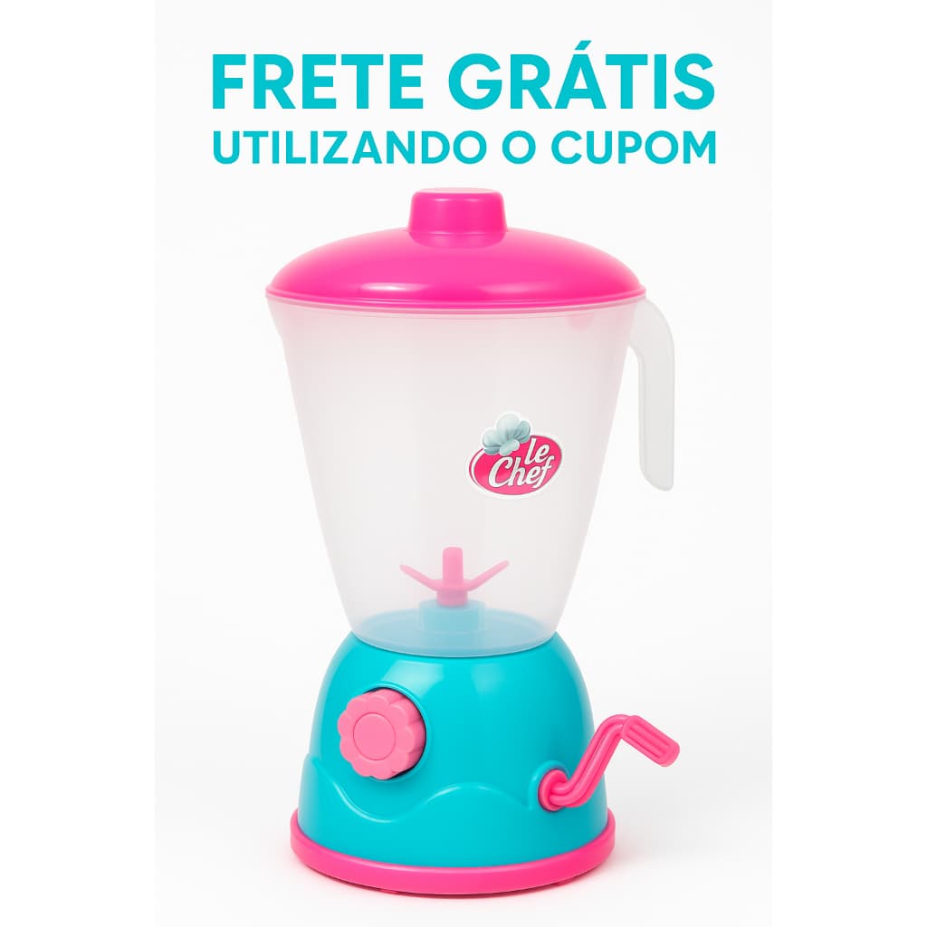 Liquidificador de Brinquedo Infantil Cozinha Divertida Menina Faz de Conta Presente Educativo