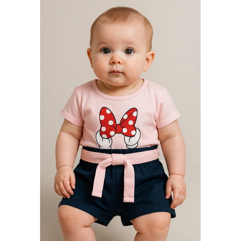 Conjuntinho( shortinho+ blusa) Personagens Bebê Blogueirinha veste 3 a 6 meses