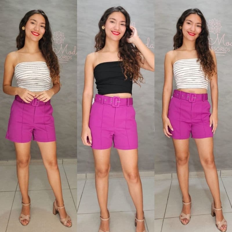 7 Croppeds Feminino Variados Modinha/Blusa Cropped Canelado/Poliamida/Viscolaycra