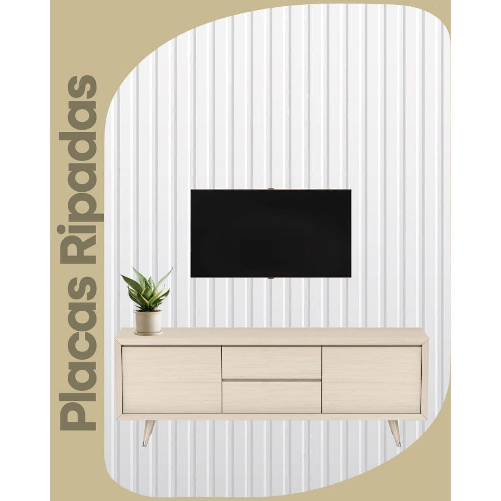 Kit 10 Até 200 Placas Painel Ripado Premium Autocolante Decorativa MDF 45x10 Casa Parede Luxo Quarto