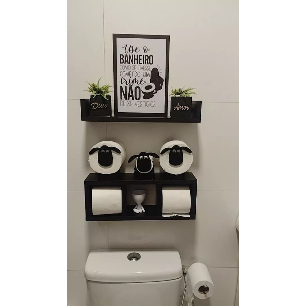 KIT 2 NICHOS PRATELEIRAS PARA BANHEIRO PRETO OU BRANCO