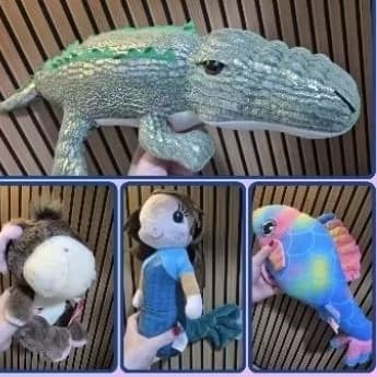 Pelúcias Premium Gataka - Sereia, peixe colorido, Burrinho e Jacaré Br machine - tamanho médio/grande
