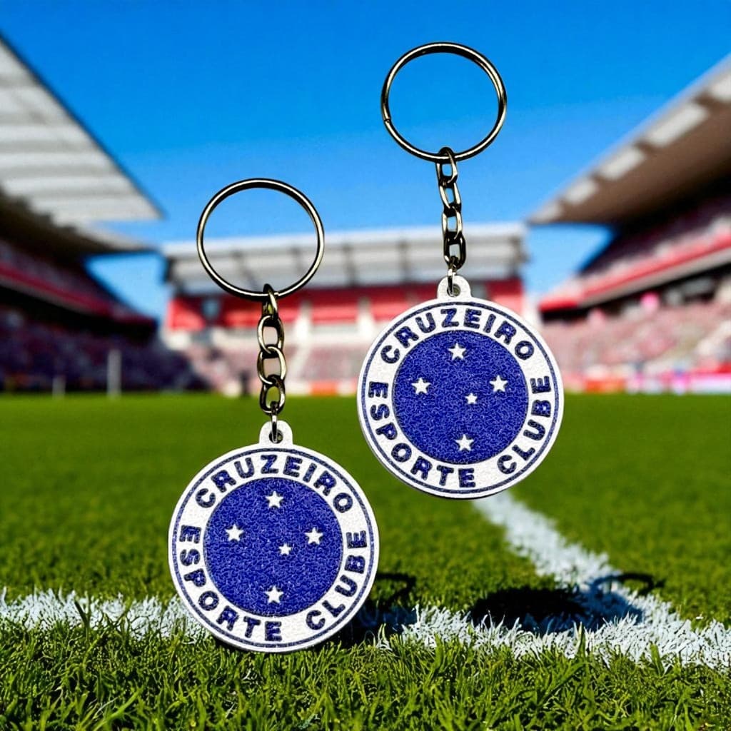 Chaveiro Time Cruzeiro Futebol 3D
