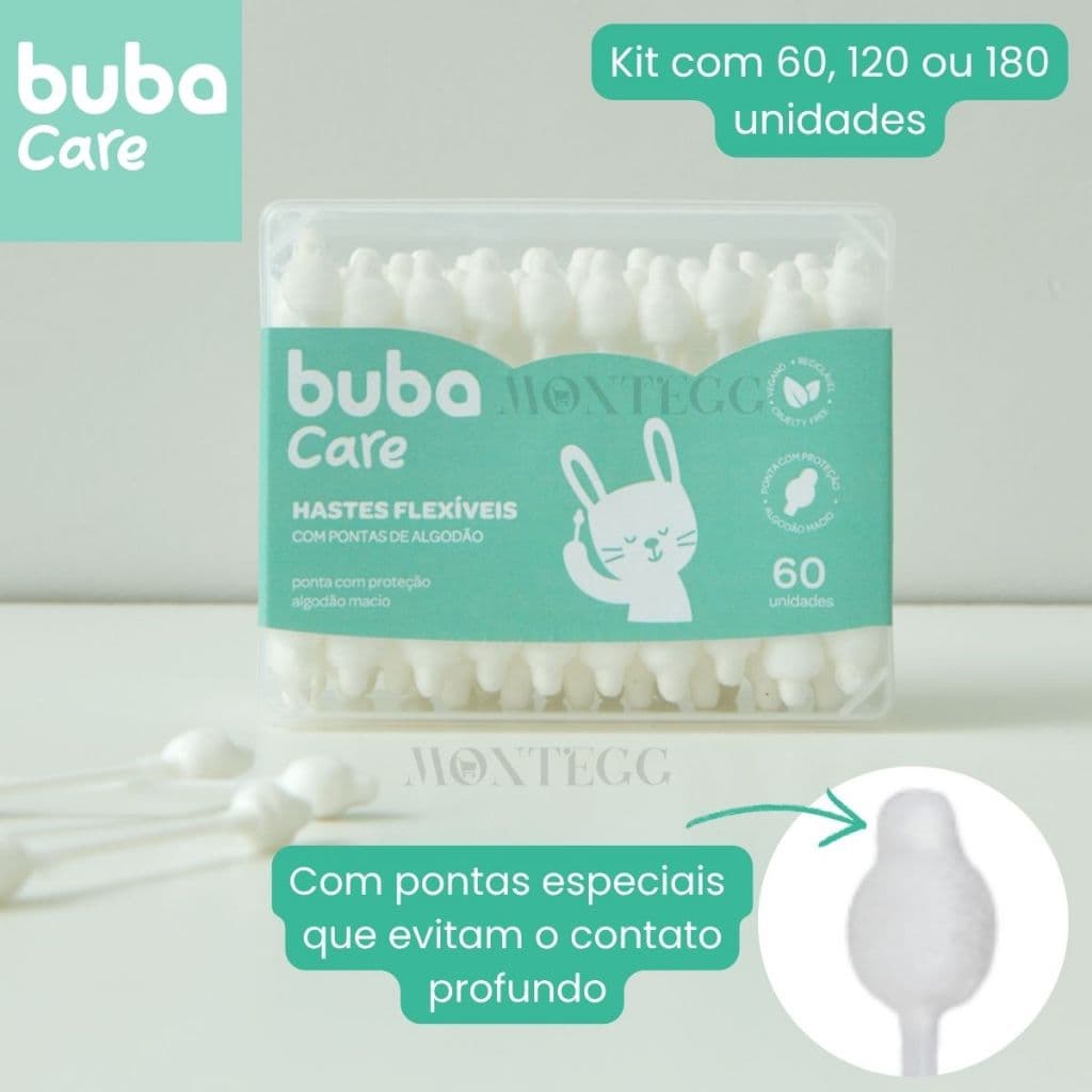 Kit de Cotonetes Hastes Flexíveis Buba Infantil Para Bebês Recém Nascido Infantil Cuidado Bebe