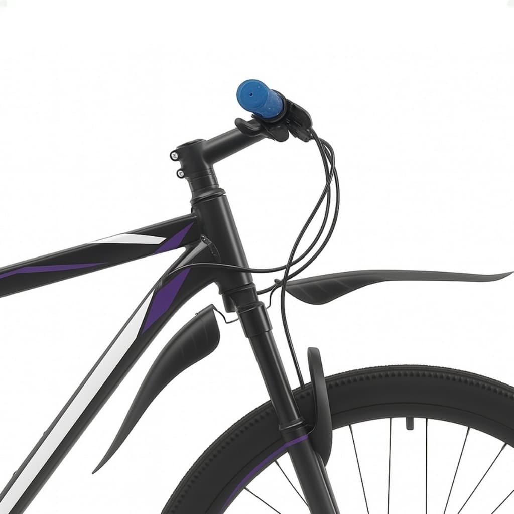 Paralama Para Bicicleta MTB Aro 26 29 Nylon Preto 3 Peças Reguláveis Proteção Completa Contra Lama Sujeira e Água