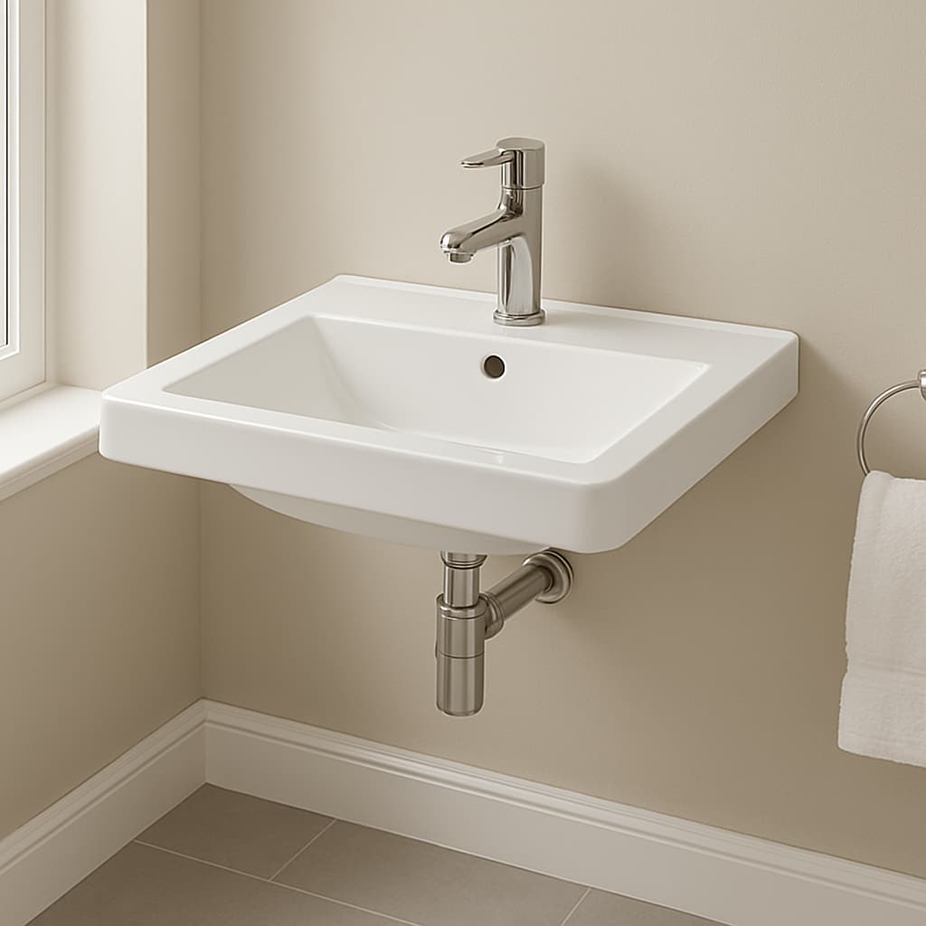 Pia Cuba Para Banheiro Bancada Lavabo Mármore Sintético - 40cm