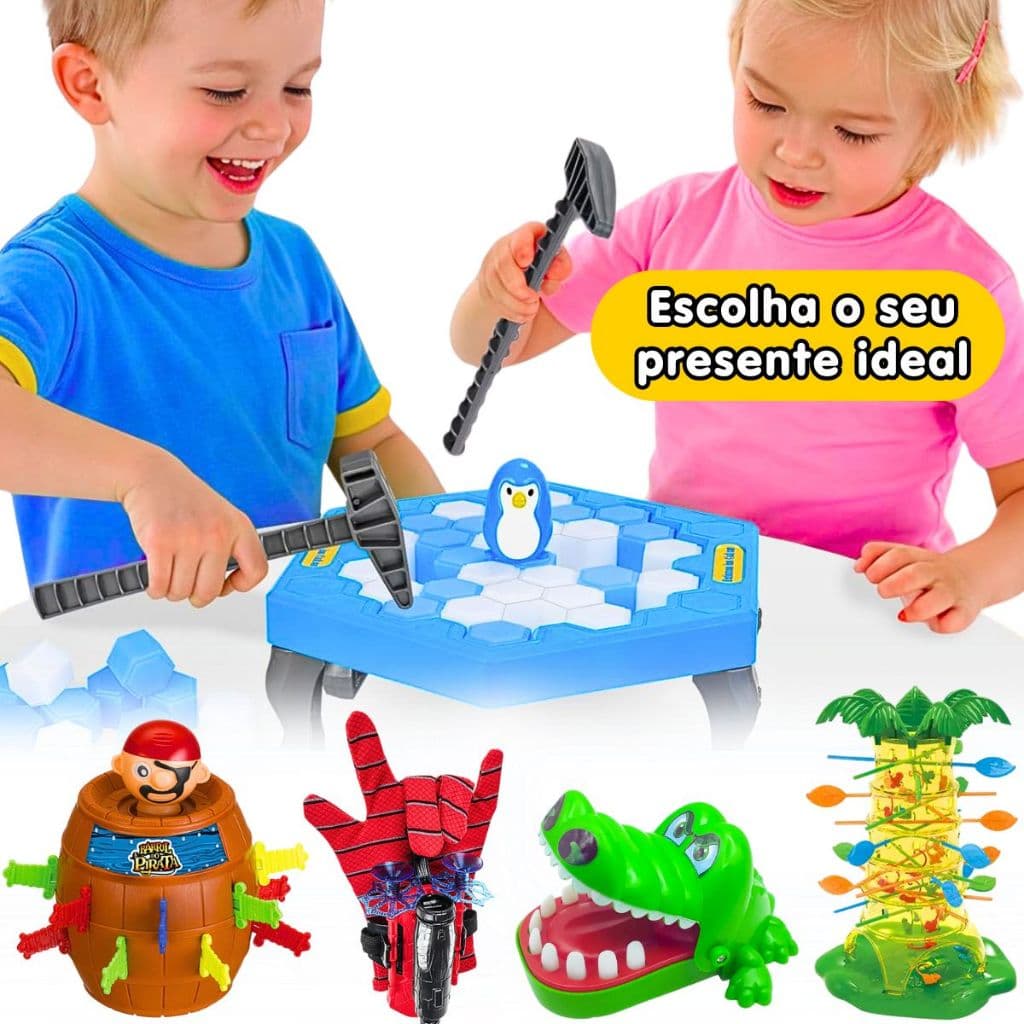 Jogos de Mesa Infantil Pinguim Numa Fria Quebra Gelo escolha o seu brinquedo para jogar em grupo