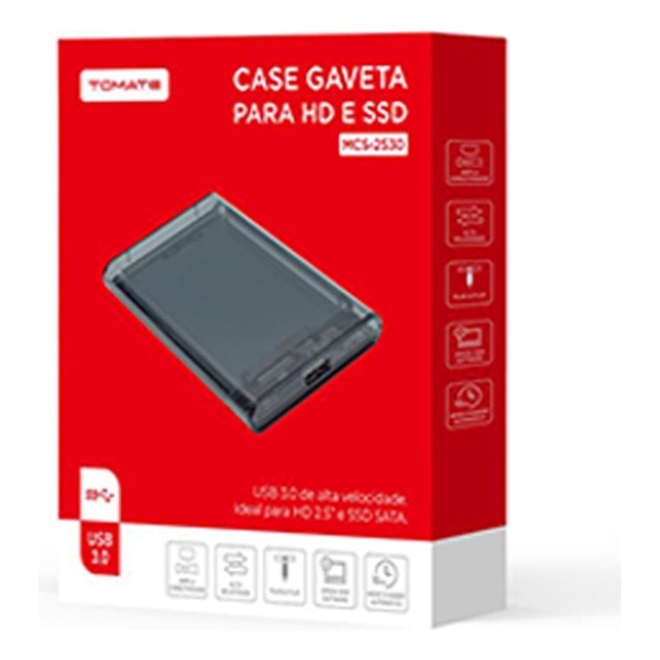 Case Transp Hd Externo Usb 3.0 Ssd Sata 2.5 Note Pc Ps4