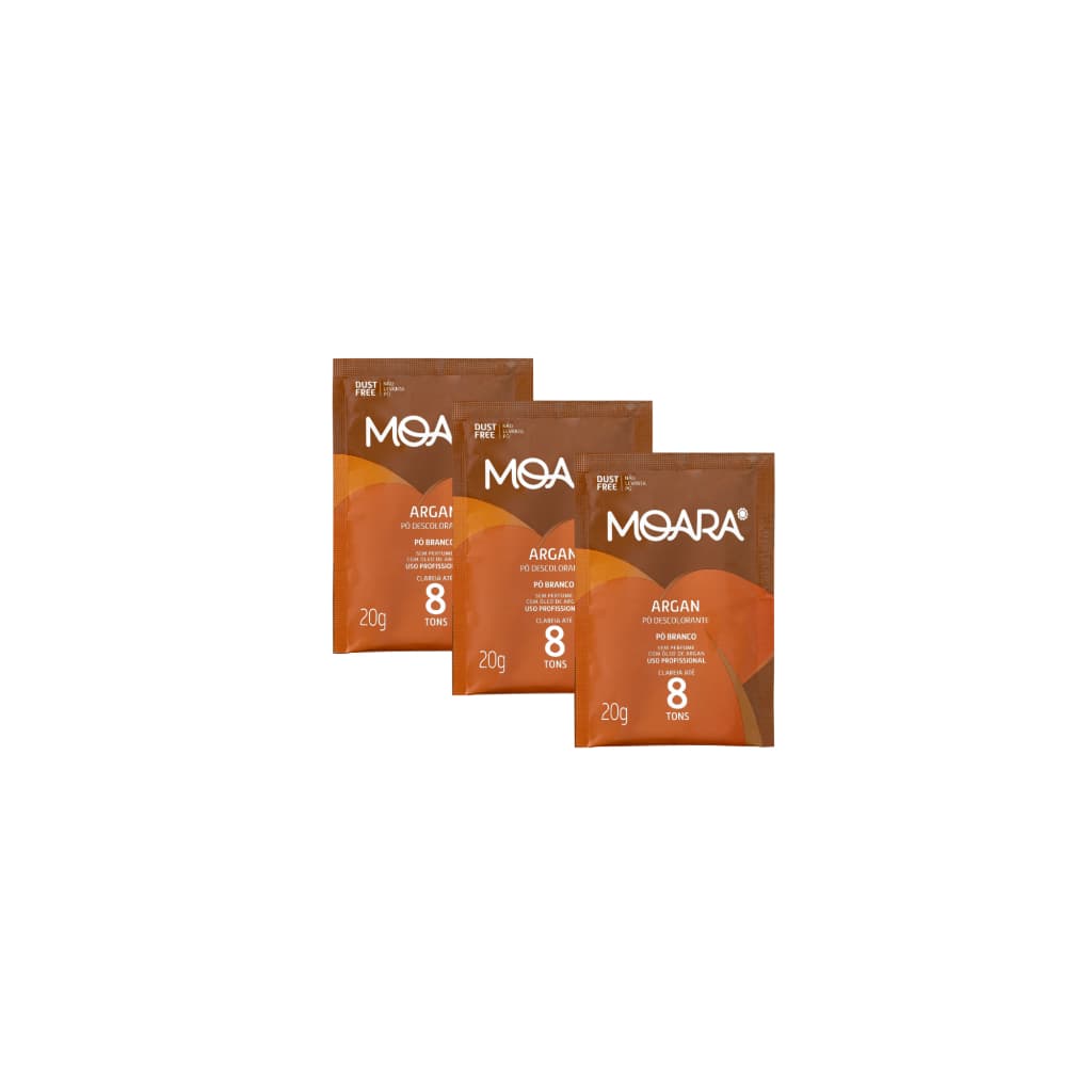 Kit com  3 - Pó Descolorante Moara Argan 20g Yamá