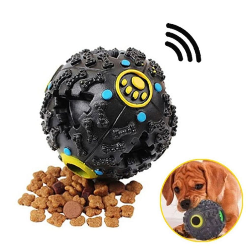 Bola Interativa Brinquedo Pet c/ Bola Porta Petisco Ração Para Cachorros Brinquedo Pet com Apito Som