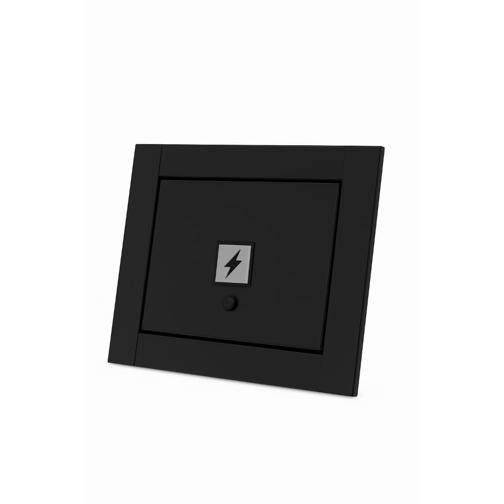 Visor de Energia Para Muro Preto Fosco Design Moderno