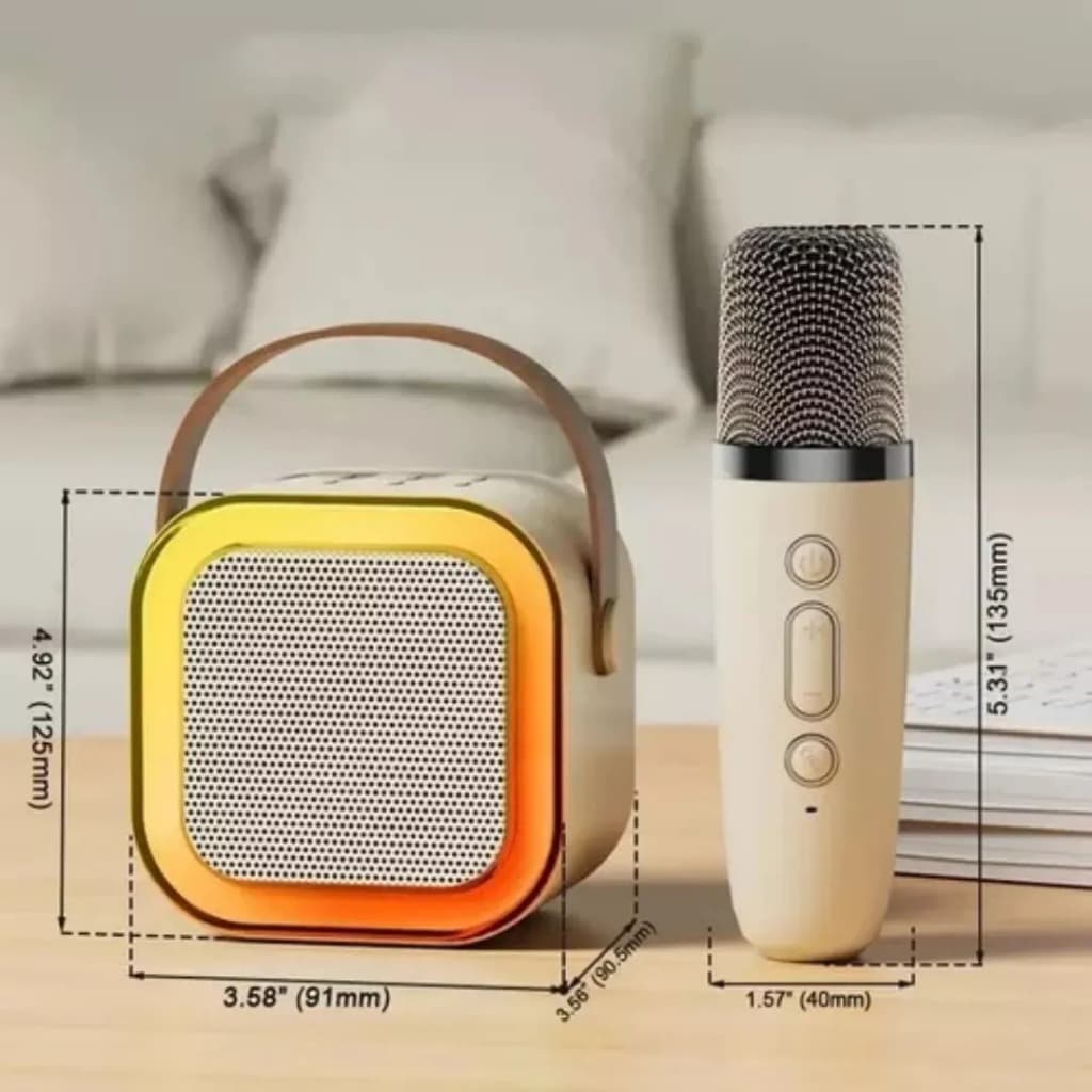 Caixa Som Com Microfone Infantil Caixinha Bluetooth Karaoke