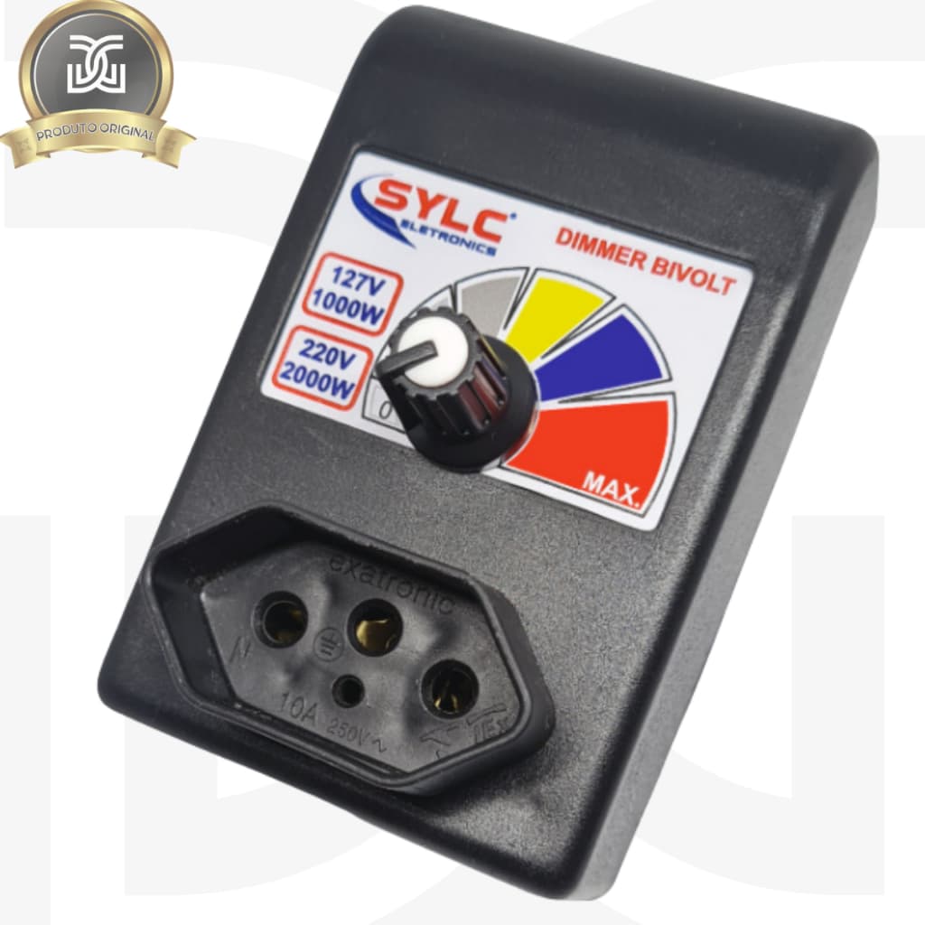 Controlador Eletrônico Rotativo Bivolt Dimmer -  1000/2000W