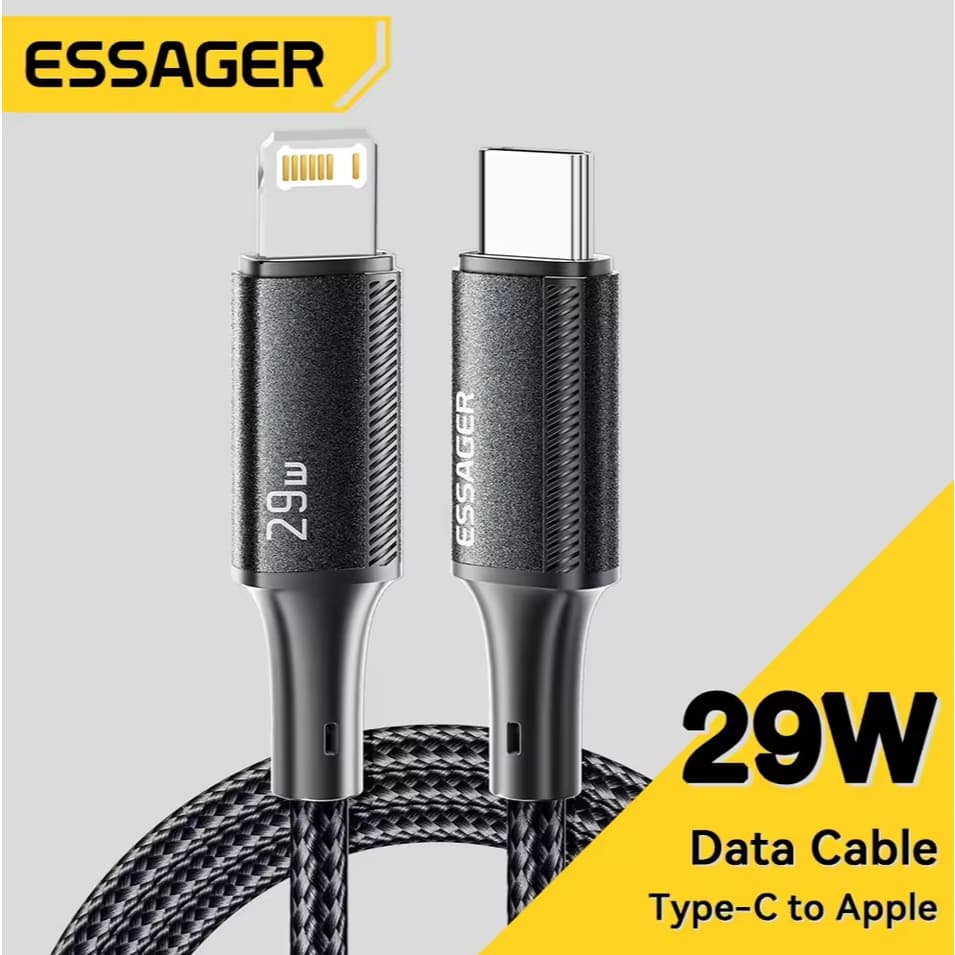 Cabo Carregamento Rápido Essager USB Tipo C para Lightning 1/2m PD 29W Para Iphone 11 ao 14 pro max