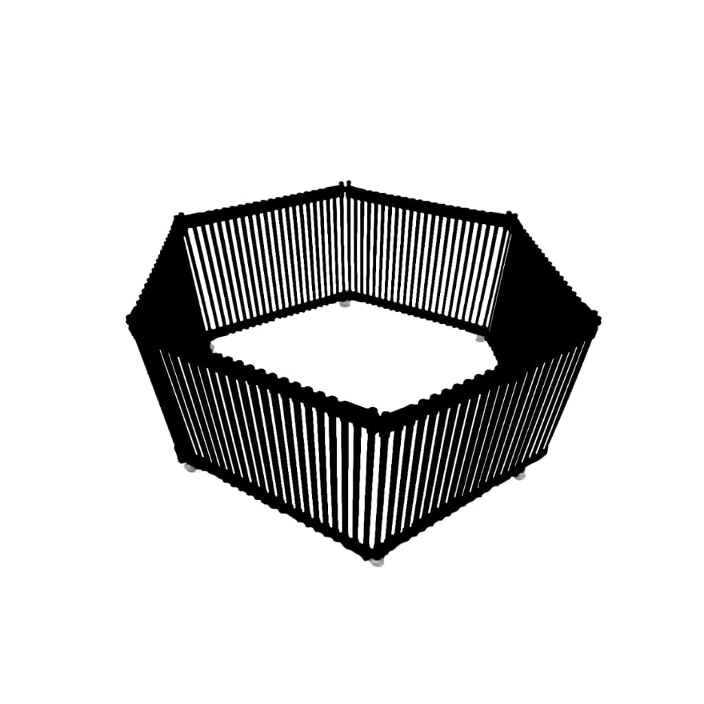Cercado Multifuncional 6 lados- Preto 80cm altura - cerquinha grande para cachorro pets cães
